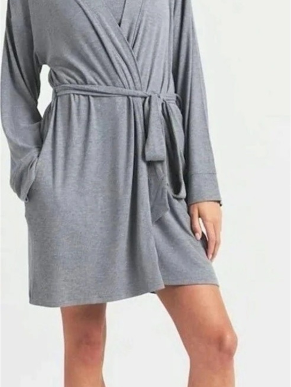SKIMS Women's Wrap Mini Dress Gray Medium